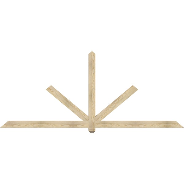 Ekena Millwork Kennewick Rough Sawn Timber Gable Bracket, Douglas Fir, 108"W x 45"H x 2"D x 4"F, 10/12 Pitch GBW108X45X0204KEN00RDF - main